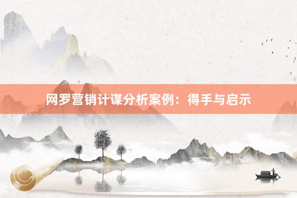 网罗营销计谋分析案例：得手与启示